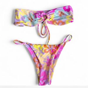 Princess Polly Swirl Bikini Set in Pink and Yellow